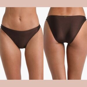 NEW $100 L'AGENCE [ Large ] Jean Bikini Bottoms in Chocolate‎ Brown 6921